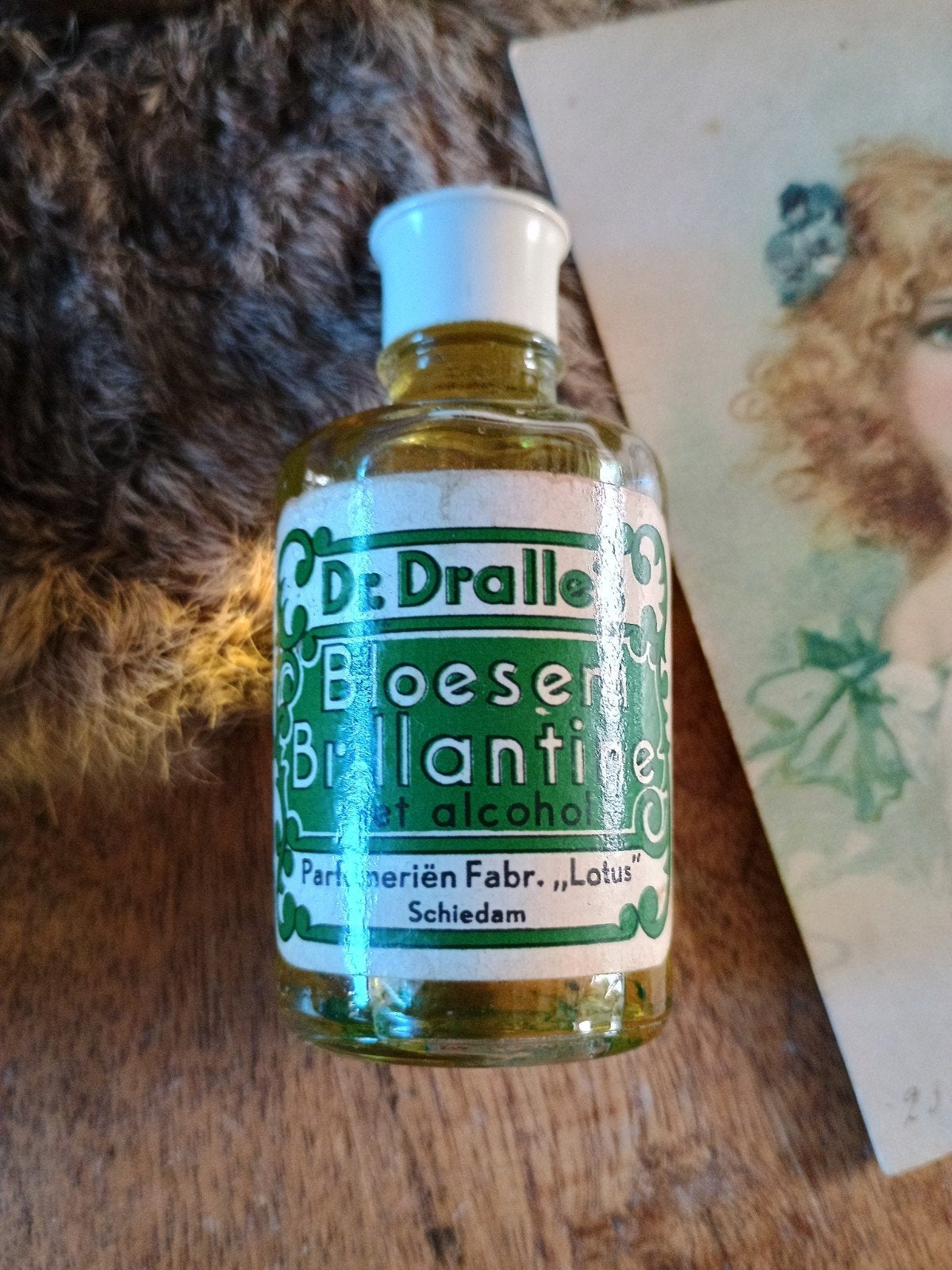 Oud flesje Dr. Dralle's Bloesem Brillantine Schiedam, Antiek en Kunst, Ophalen of Verzenden