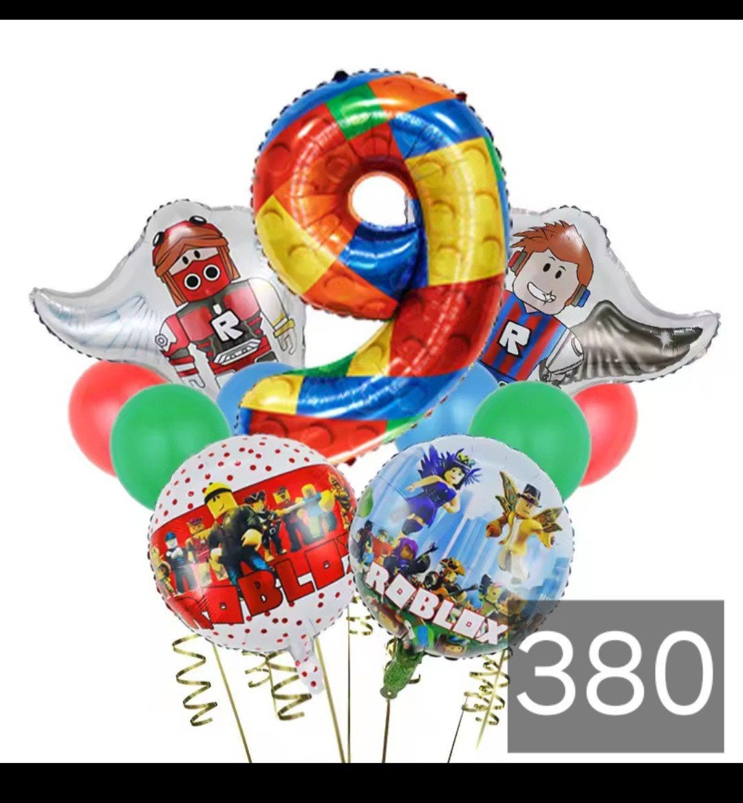 Roblox Verjaardagsballonnen Set - Nummer 9, Hobby en Vrije tijd, Feestartikelen, Ophalen, Nieuw, Versiering, Verjaardag