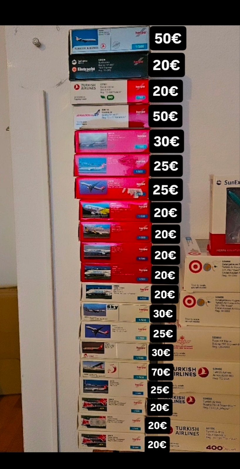 Vliegtuigmodellen 1:400, 1:500 - Turkish Airlines,KLM, Overige merken, 1:200 of kleiner, Verzenden, Zo goed als nieuw