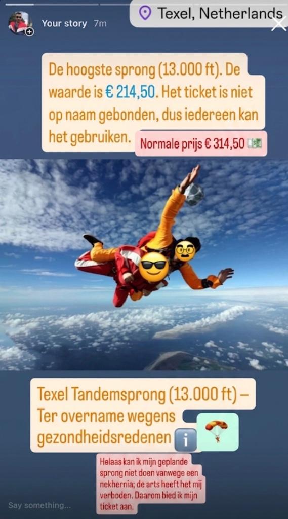 Tandemsprong Texel (13.000, Tickets en Kaartjes, Eén persoon, Overige soorten, Overige typen
