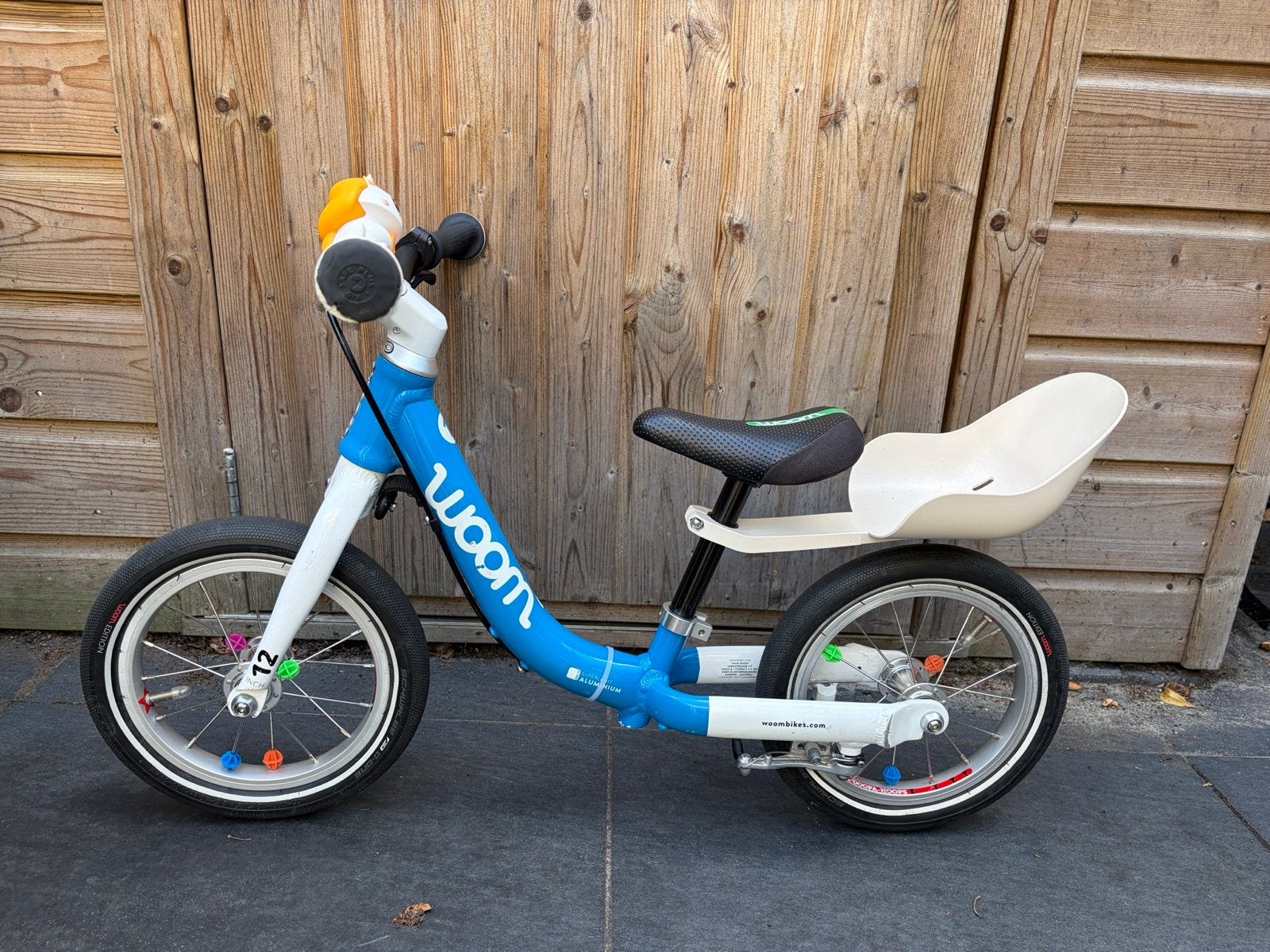 Woom 1 loopfiets, sla hiermee zijwieltjes over, Zijwieltjes, Gebruikt, Velgrem, Ophalen of Verzenden