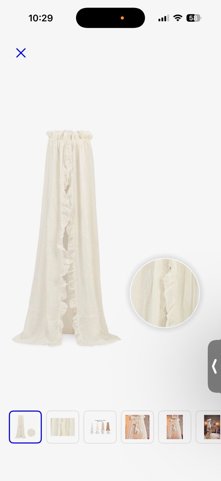 Jollein sluier ruffle ivory, Ophalen, Zo goed als nieuw