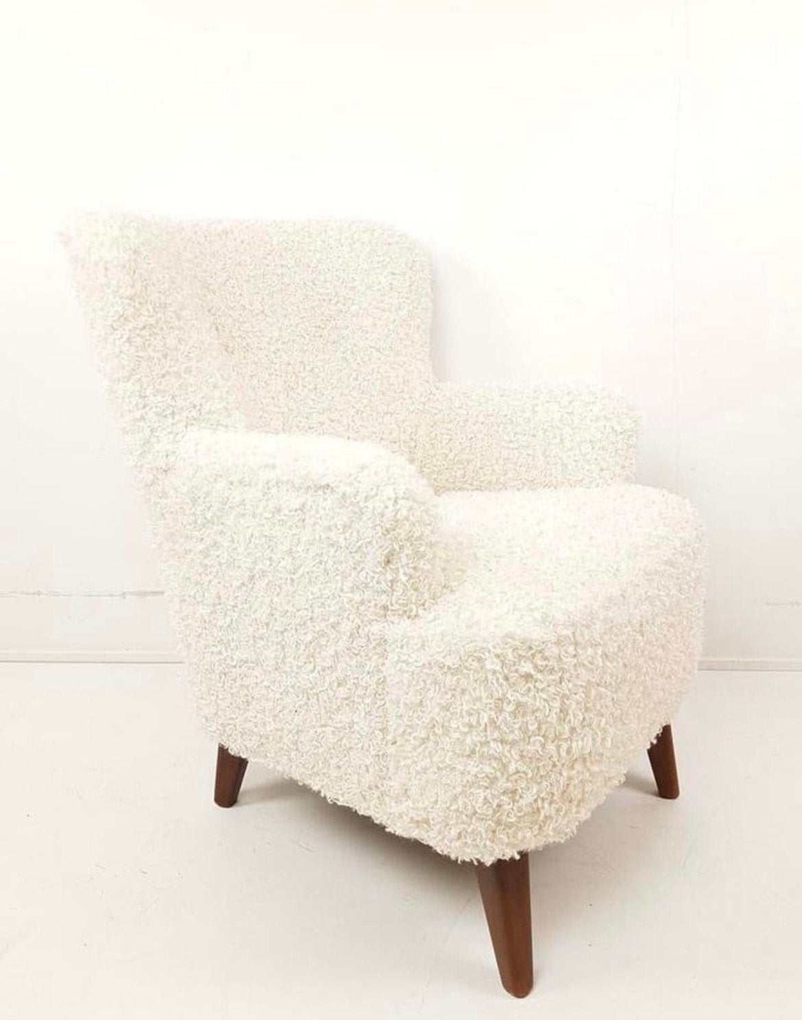 Vintage artifort Theo Ruth doodle krul creme wit nieuwe stof, -, -, 75 tot 100 cm, Ophalen of Verzenden