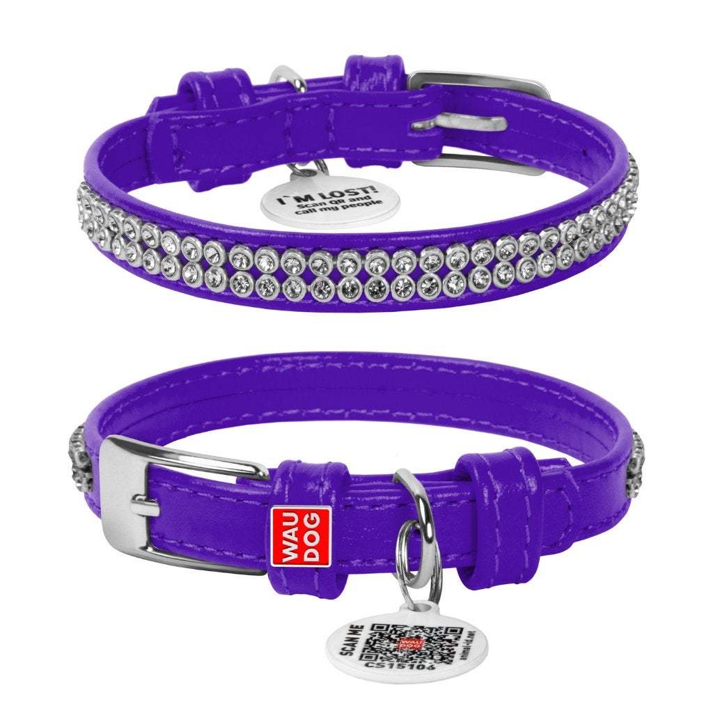 WAUDOG Glamour Halsband Leder Paars XXS Nek 19-25 cm KOOPJE!, Ophalen of Verzenden, Handgemaakt, Nieuw