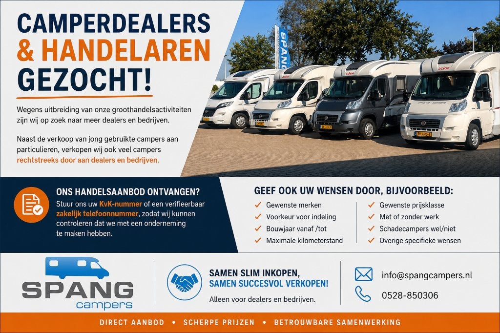Camperdealers & handelaren gezocht – handelsaanbod campers, Caravans en Kamperen, Campers, Overige brandstoffen, Tot en met 2