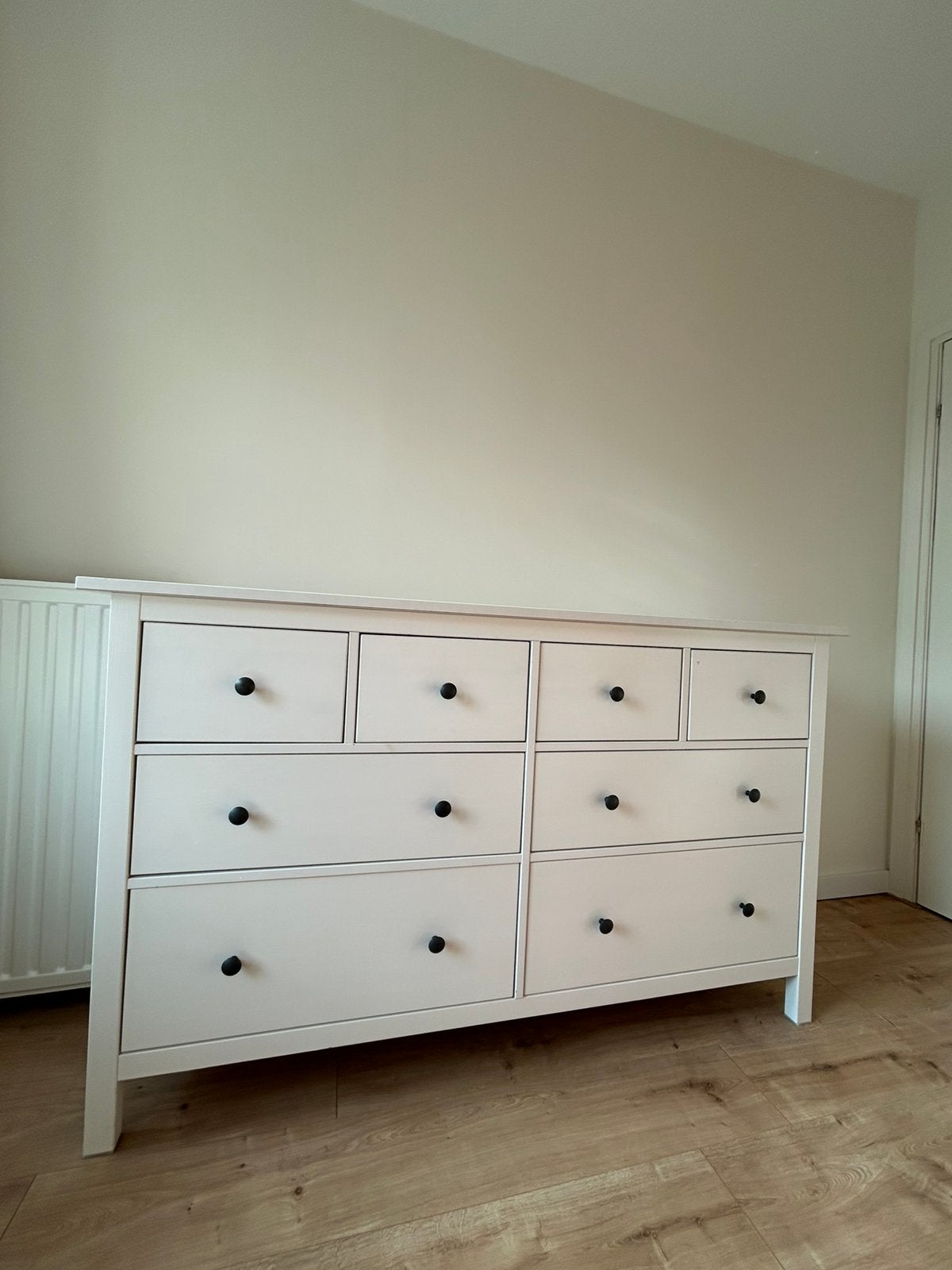 Witte Ikea Hemnes Ladekast met 8 lades, Gebruikt, 5 laden of meer, 150 tot 200 cm, Ophalen of Verzenden