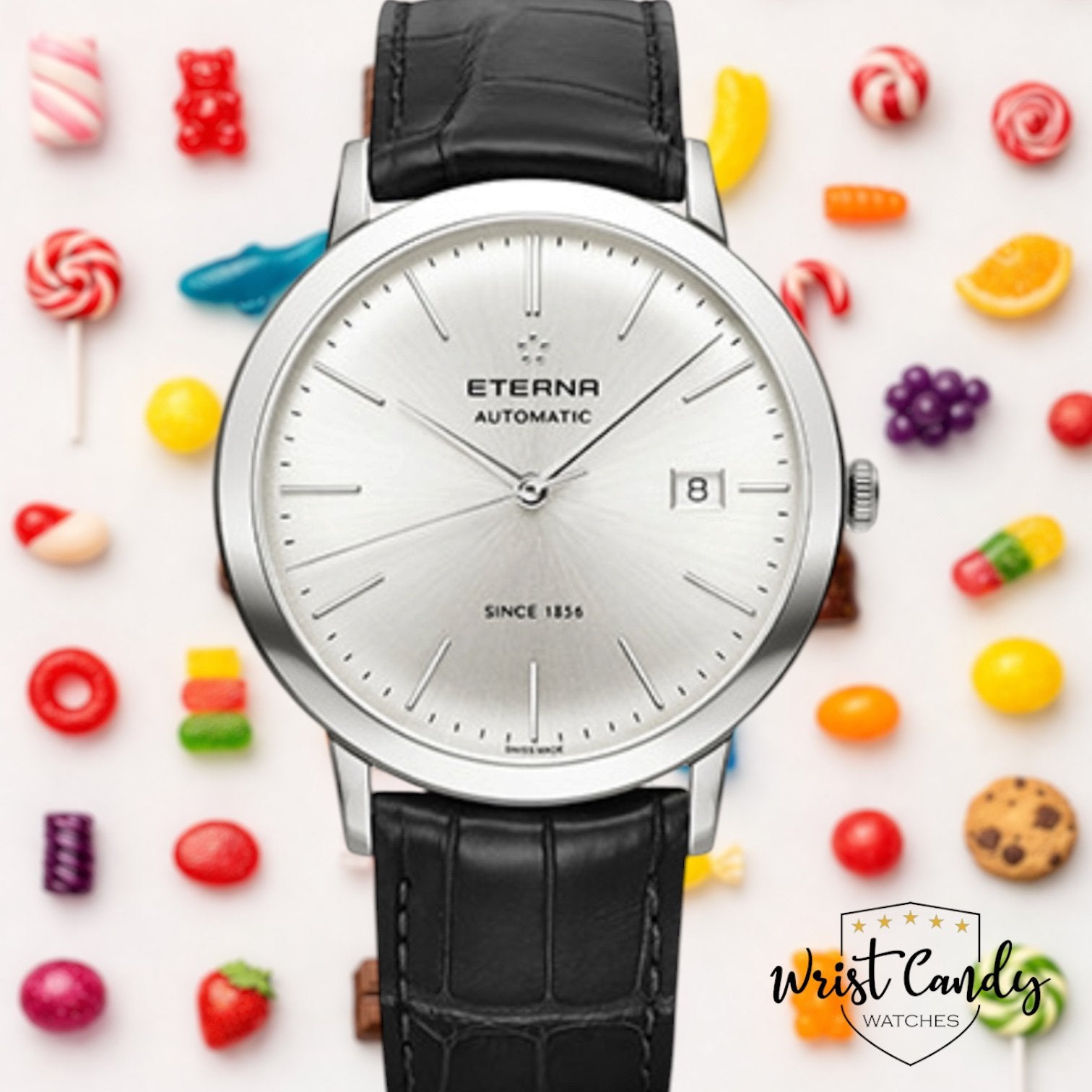Eterna Eternity Automatic • 2022 • als nieuw, Leer, Polshorloge, Ophalen of Verzenden, Zo goed als nieuw