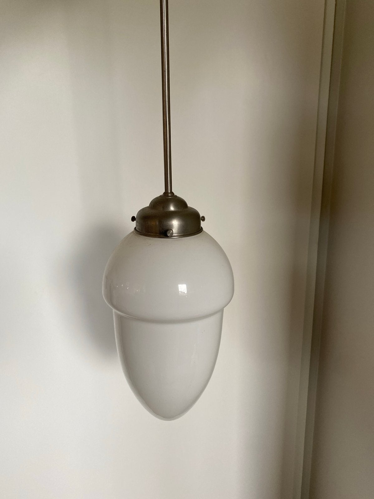 Art Deco Gispen stijl opaalglas hanglamp, Antiek en Kunst, Ophalen