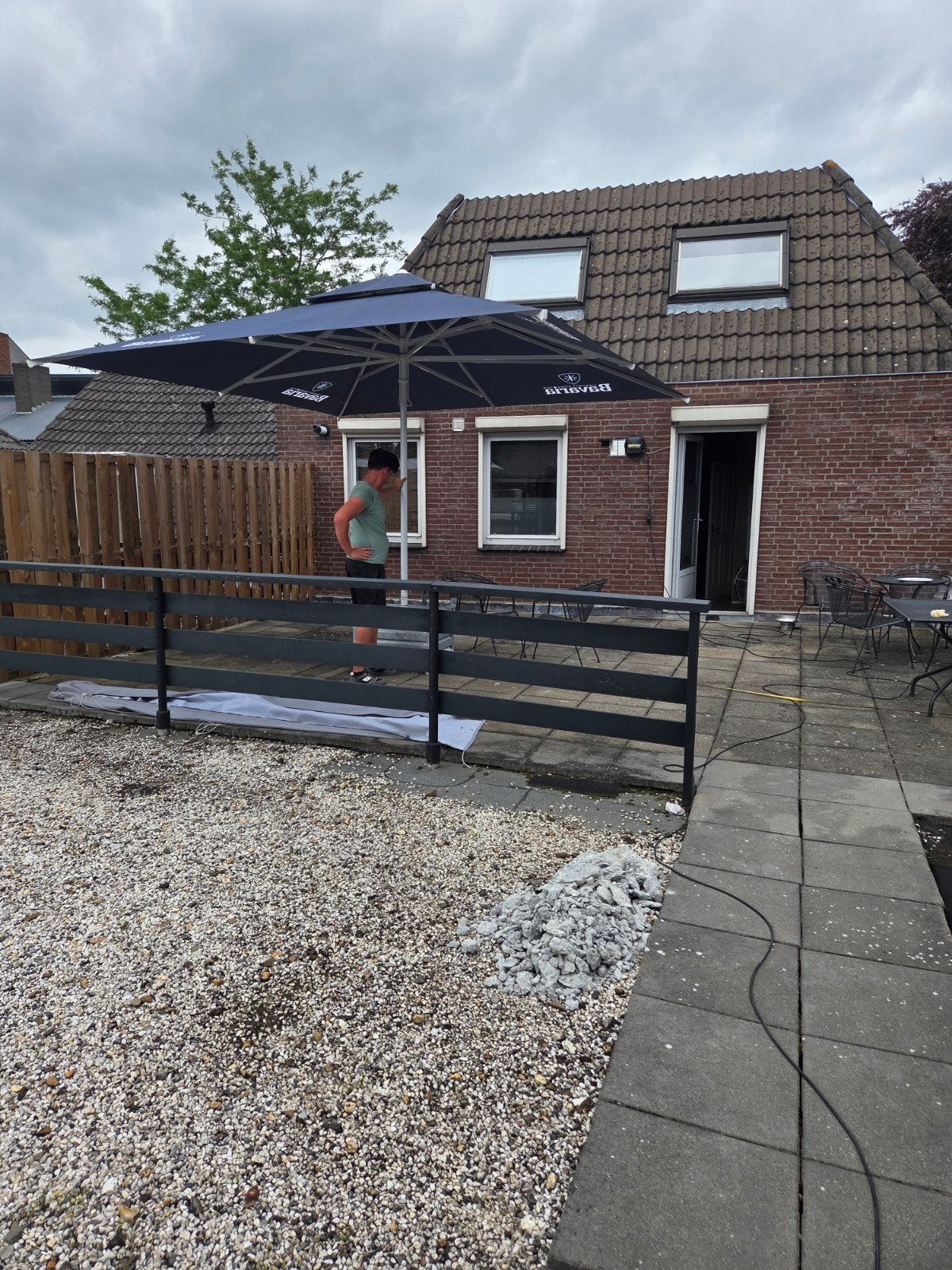 Grote Bavaria Parasol. 5 meter, Ophalen, Gebruikt