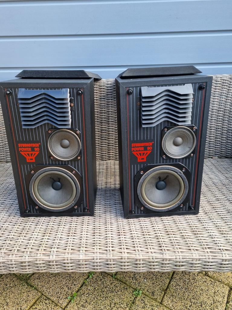 Studiotech 90 boxen €20 info 06 11363680, Audio, Tv en Foto, Luidsprekers, Ophalen of Verzenden, 60 tot 120 watt, Front, Rear of Stereo speakers