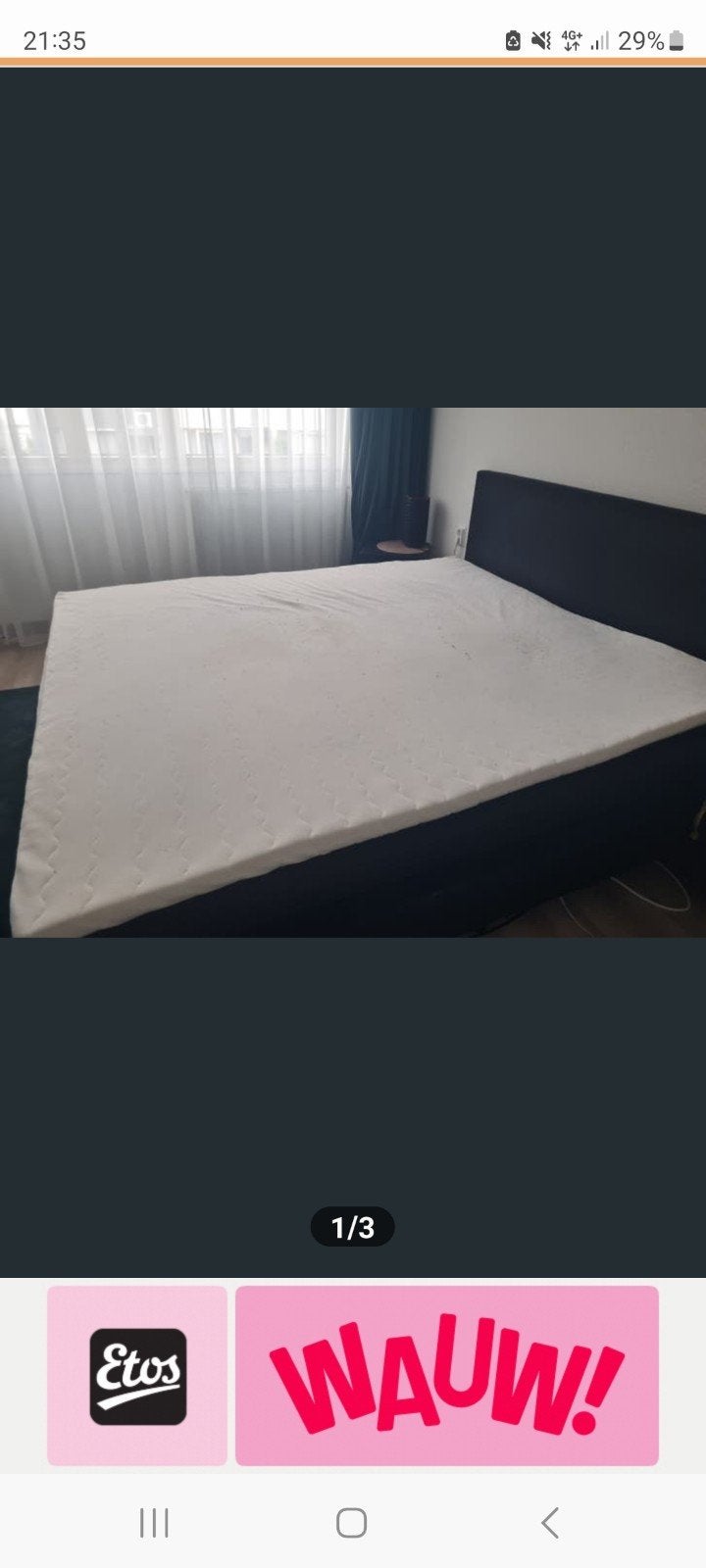 Boxspring bed  complete set, Ophalen of Verzenden, Zo goed als nieuw, Tweepersoons, 180 cm