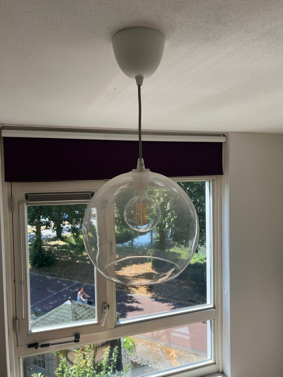 IKEA JAKOBSBYN Hanglamp - Helder glas, Ophalen, Zo goed als nieuw, Glas, E27 (groot)