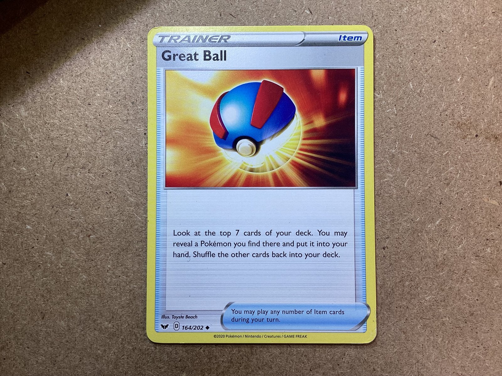 1x Great Ball [SSH 164/202] (Good), Ophalen of Verzenden, Gebruikt, Losse kaart