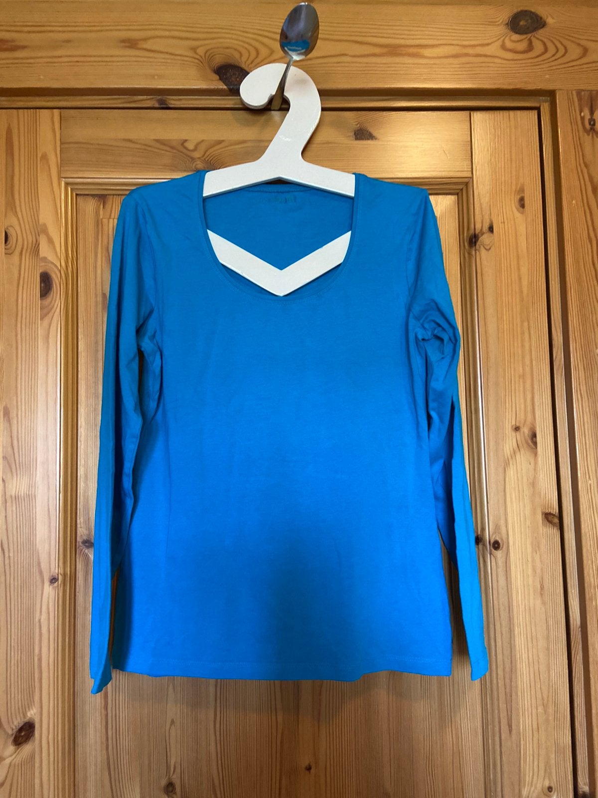 T-shirt blauw lange mouw Anni Rolfi M, Kleding | Dames, T-shirts, Maat 38/40 (M), Blauw, Ophalen of Verzenden, Zo goed als nieuw