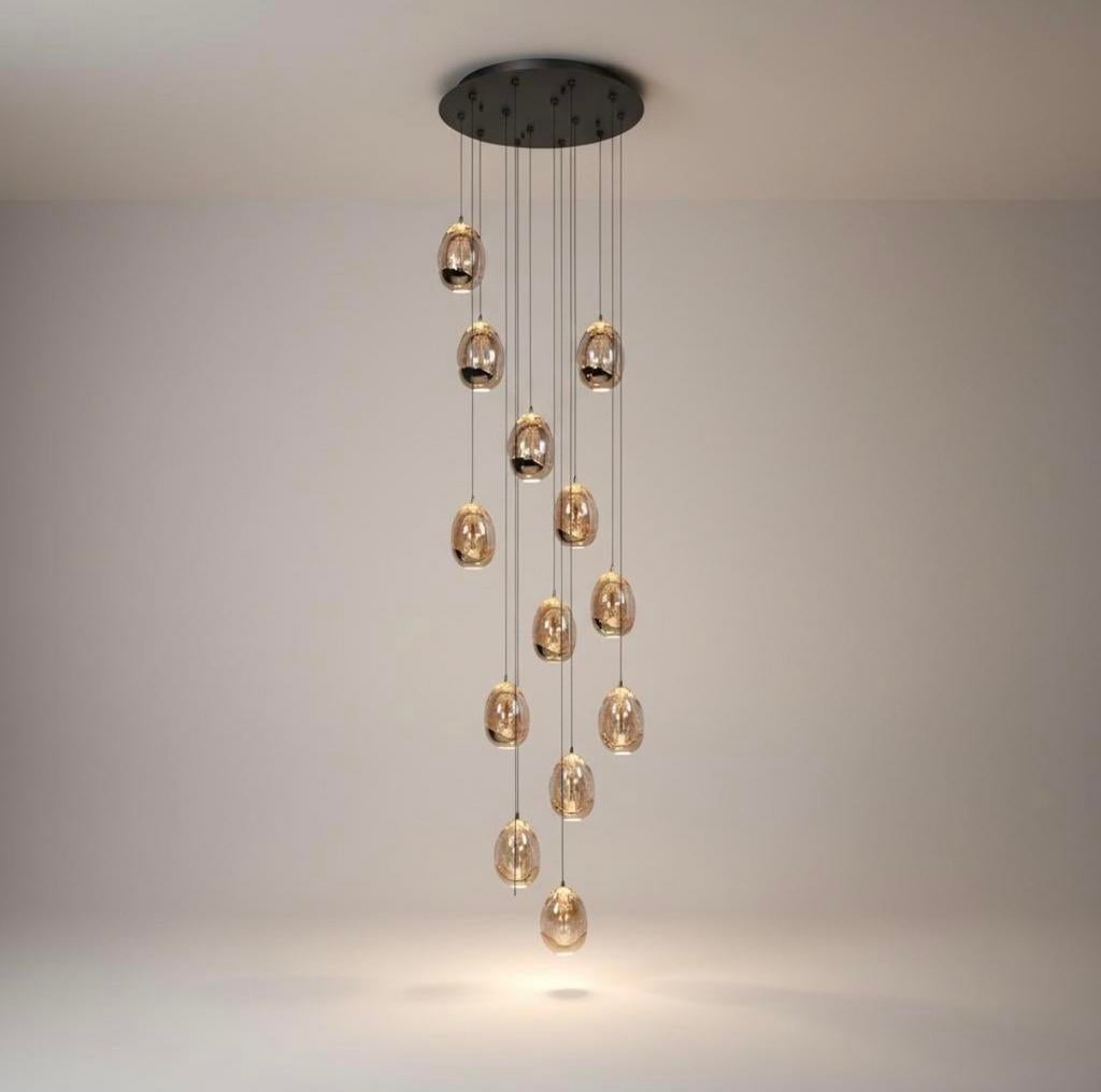 Luxe Vide Hanglamp 300 cm - Modern Design, Huis en Inrichting, Ophalen of Verzenden, Nieuw, Glas, Japandi