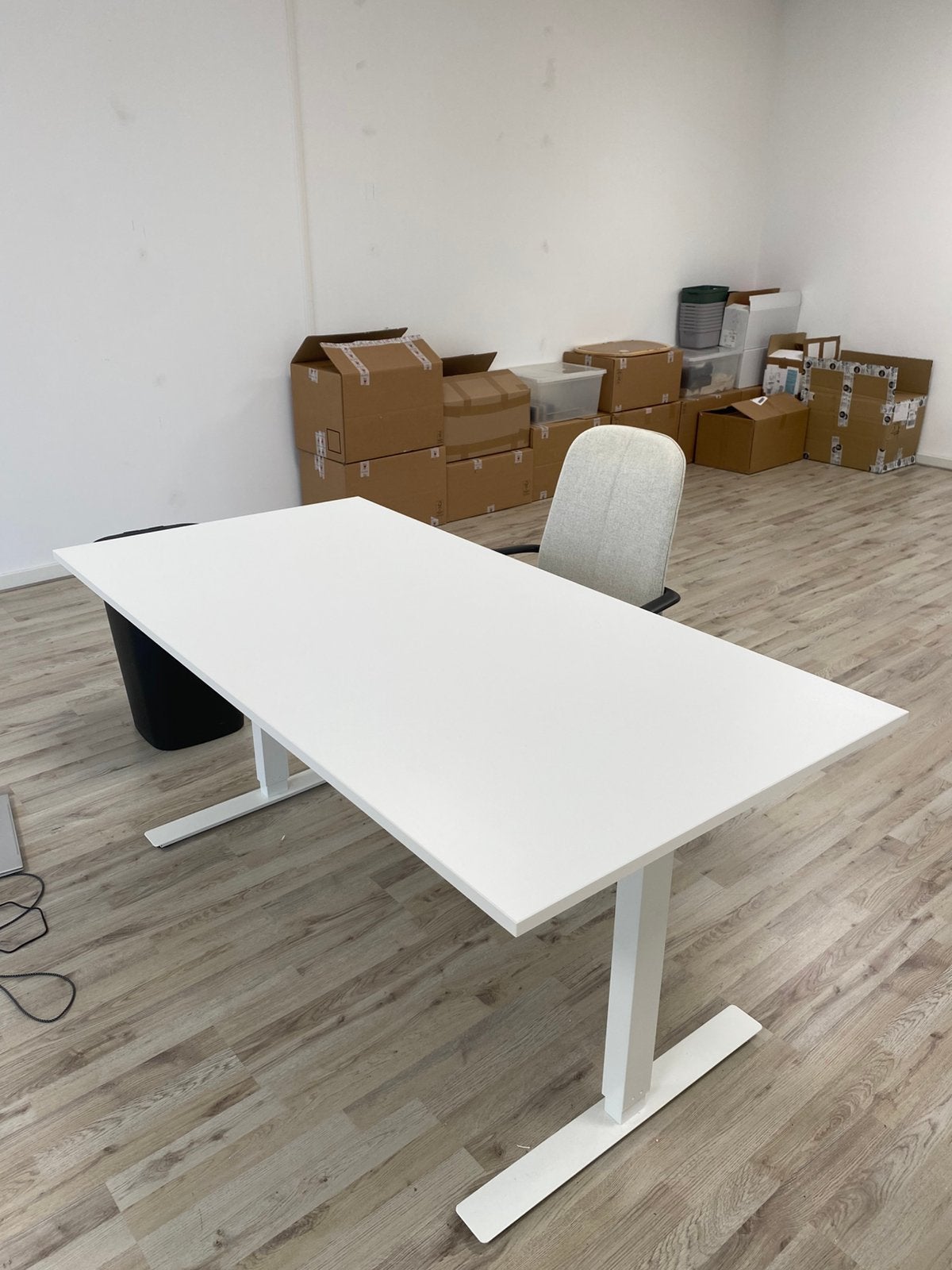 IKEA zit/sta bureau TROTTEN NIEUW wit (160x80), Ophalen, In hoogte verstelbaar, Nieuw, Wit