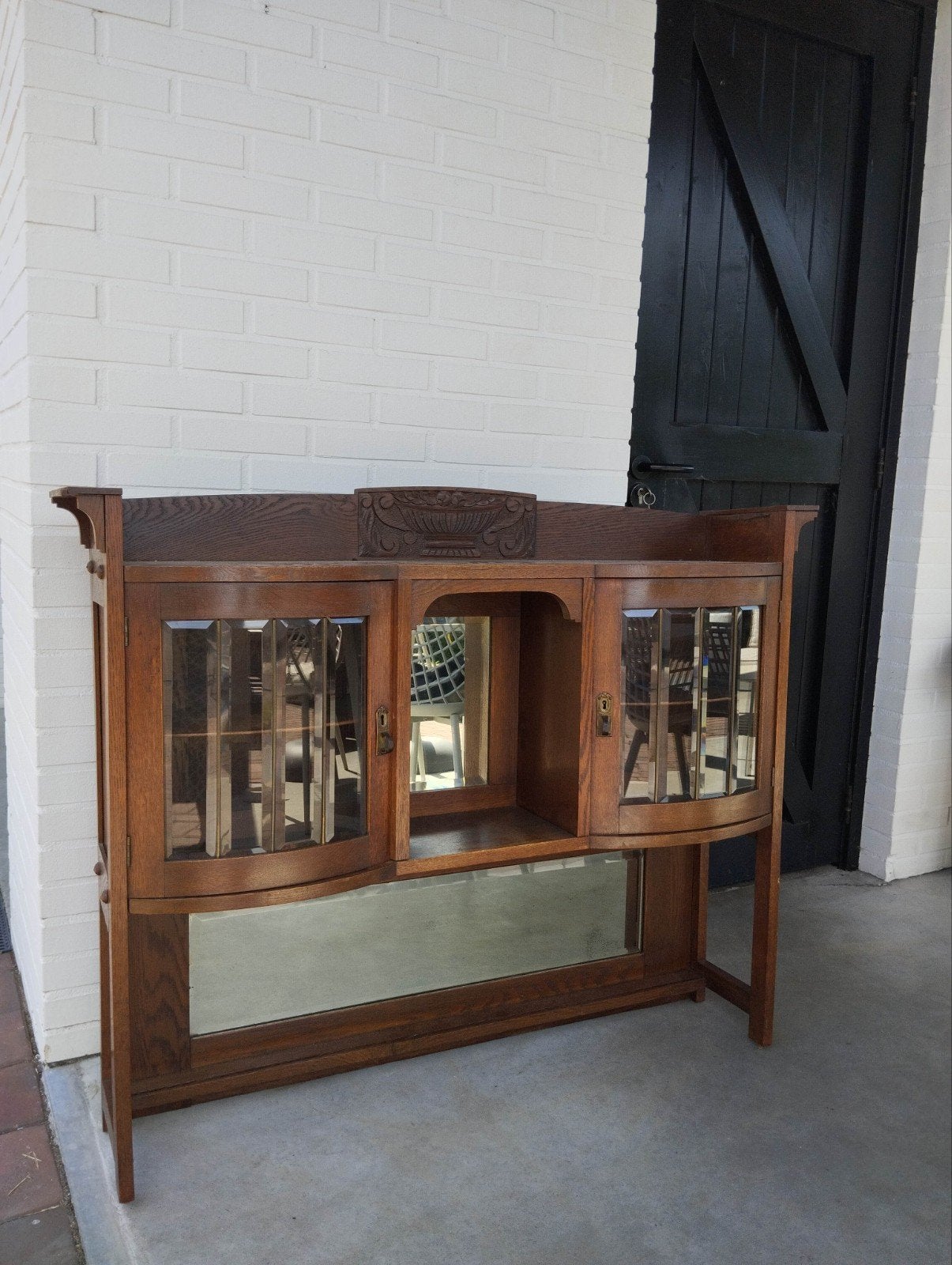 Vintage buffetkast / vitrinekast / opzetkast / antiek, Huis en Inrichting, Kasten | Buffetkasten, Gebruikt, 50 tot 100 cm, 25 tot 50 cm