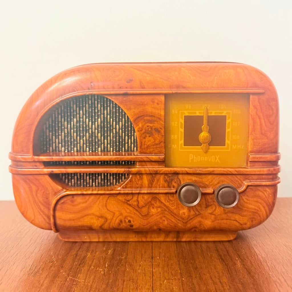 ART DECO RADIO PHONOVOX DESIGN RETRÓ VINTAGE MET FM ZELDZAAM, Antiek en Kunst, Verzenden
