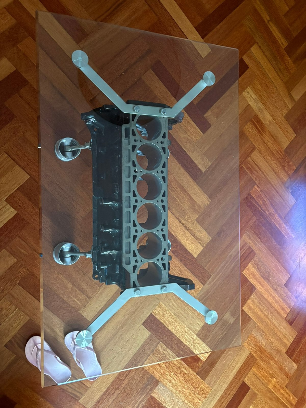 BMW Zescilinder Motorblok Salontafel – Stoer & Uniek, Ophalen, Gebruikt, 100 tot 150 cm, 50 tot 100 cm