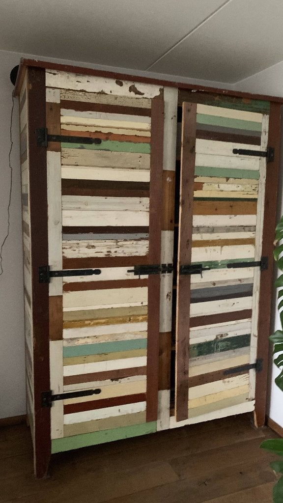 Grote kast van sloophout 84x160x203, Huis en Inrichting, Kasten | Kledingkasten, Ophalen, 200 cm of meer, 75 cm of meer, 150 tot 200 cm