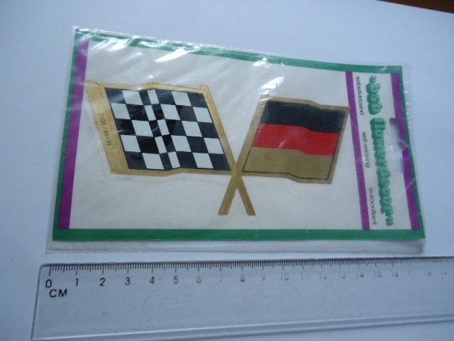 sticker oud FINISHVLAG Duitsland vlag race autosport motor, Verzenden, Zo goed als nieuw, Bedrijf of Vereniging