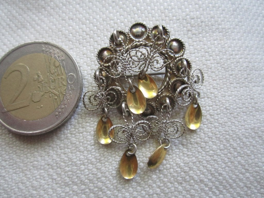 13.   Schitterende oude broche, zilver 830, klein, Ophalen, Zilver, Broche