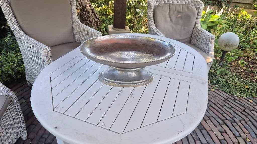 Stijlvolle Colmore by Diga grote decoratie schaal  op voet, Huis en Inrichting, Gebruikt, Matte afwerking, Natuurlijk materiaal