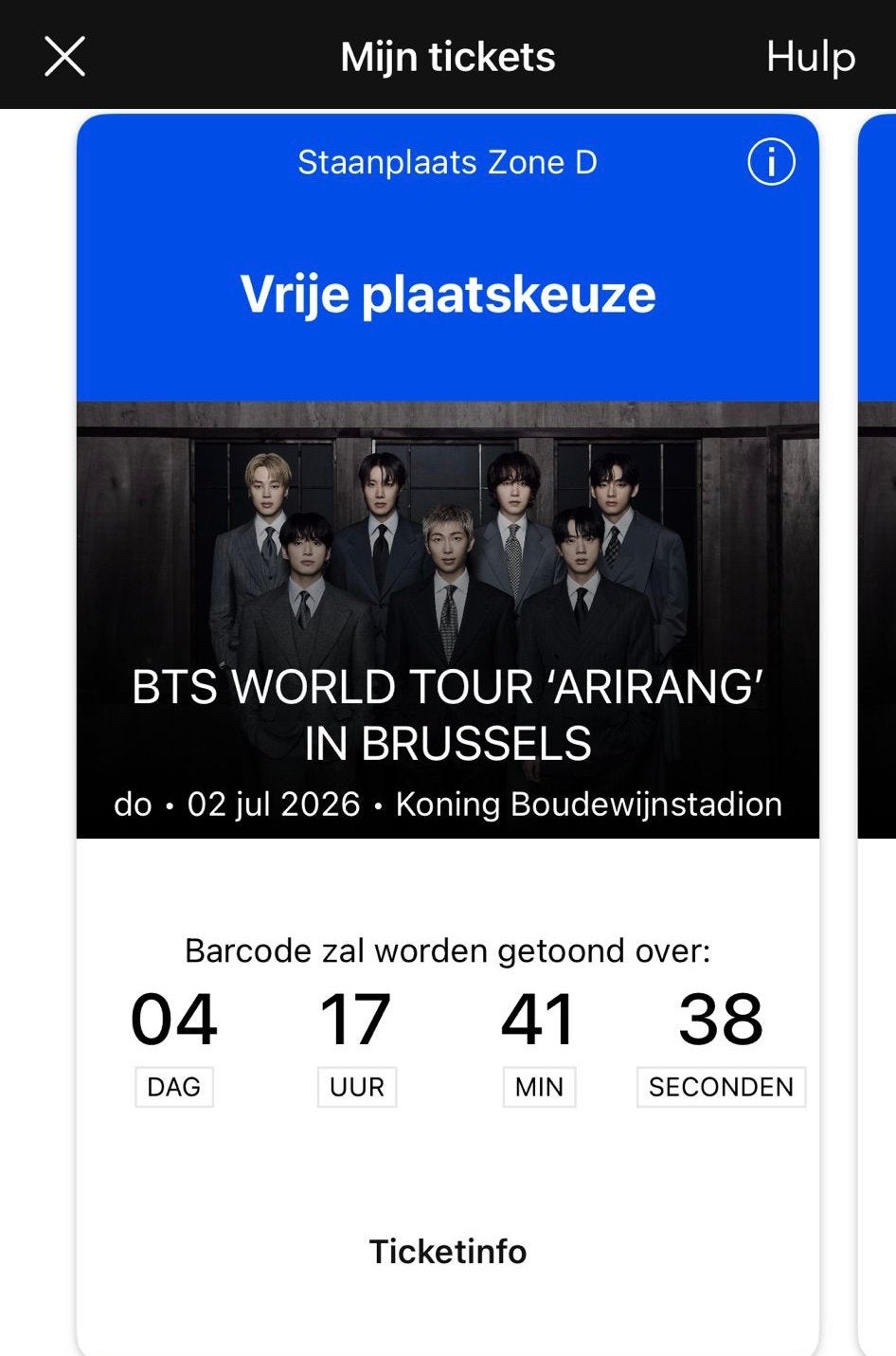 2x BTS tickets brussel 2 juli, Tickets en Kaartjes, Twee personen, Juli