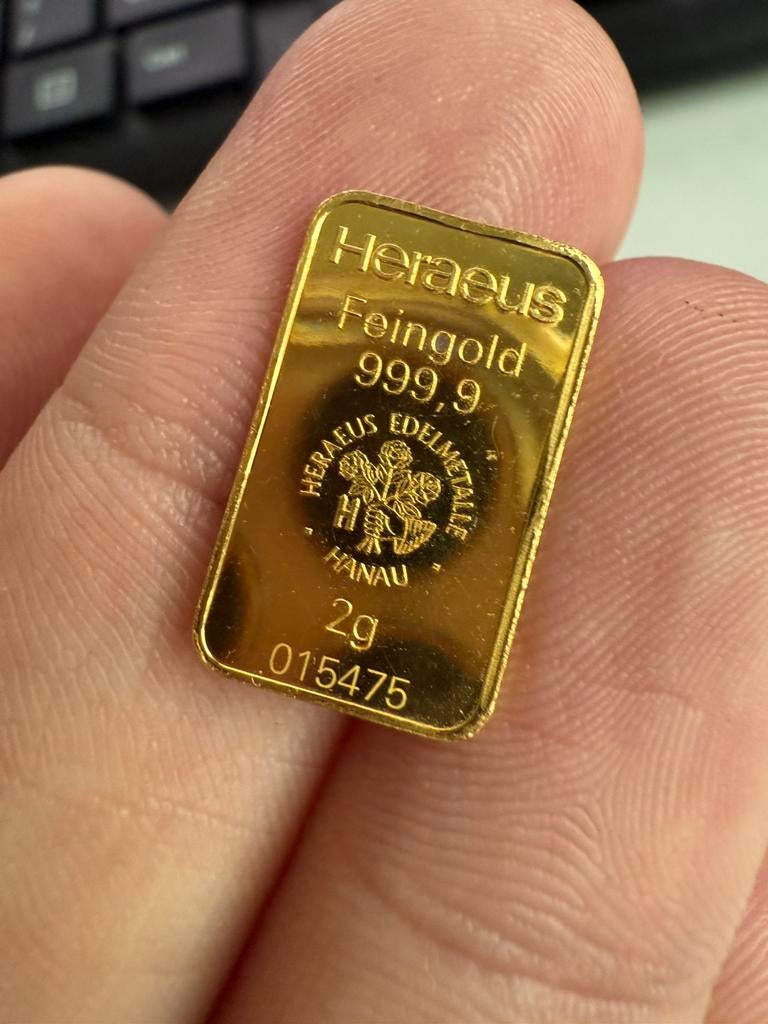 RESERVEER 2 gram Goud Hereaus / Kadootje 9999 goud, Ophalen of Verzenden, Goud