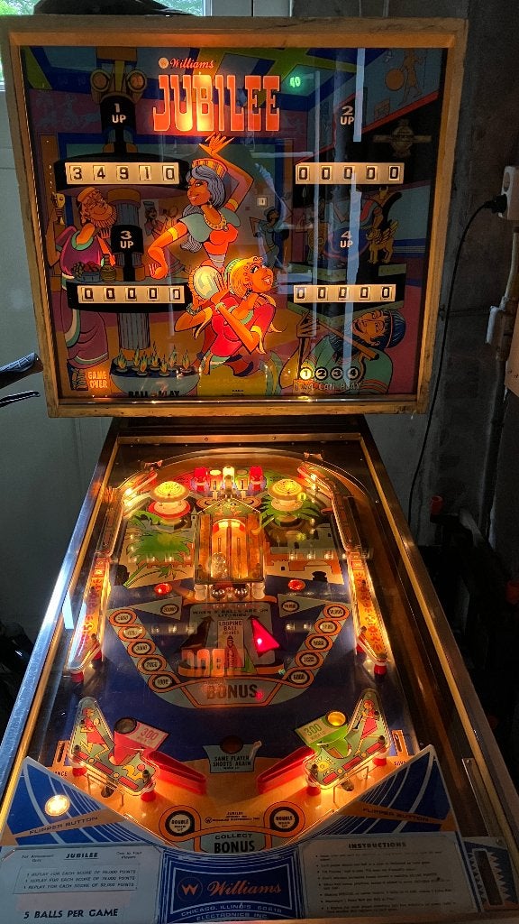 Mooie Williams Jubilee Flipperkast (1973), Verzamelen, Ophalen, Gebruikt, Mechanisch, Williams