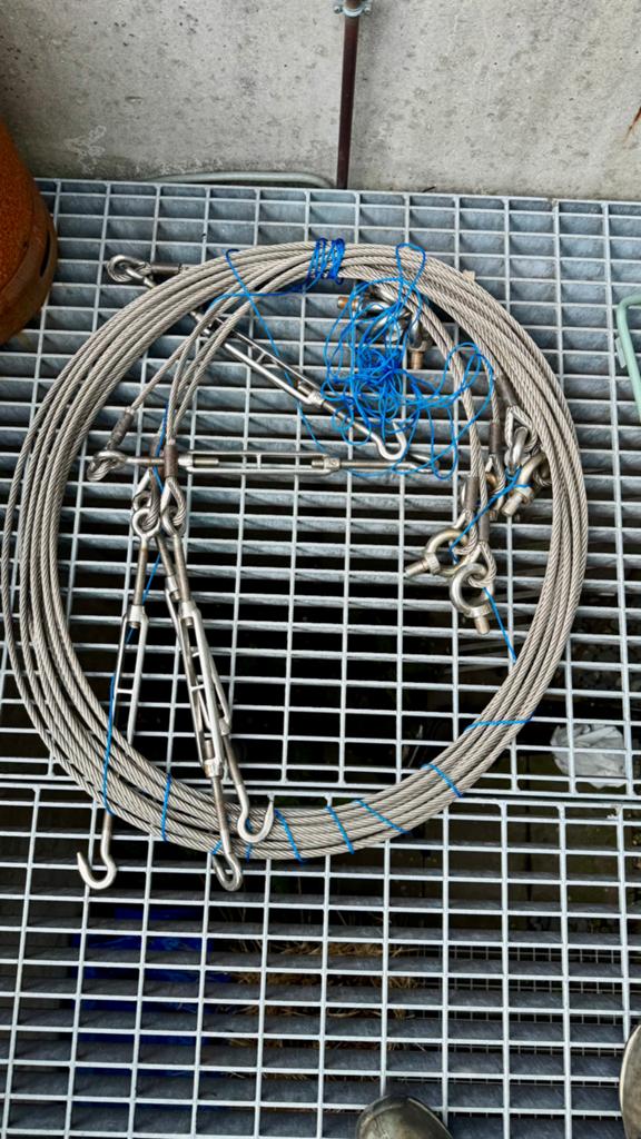 RVS 316 railingdraad met oogbouten en spanners, Ophalen, Nieuw, Rvs