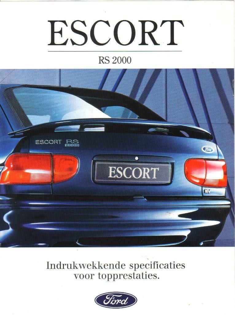Folder Ford Escort RS 2000 September 1992, Ophalen of Verzenden, Gelezen, Ford