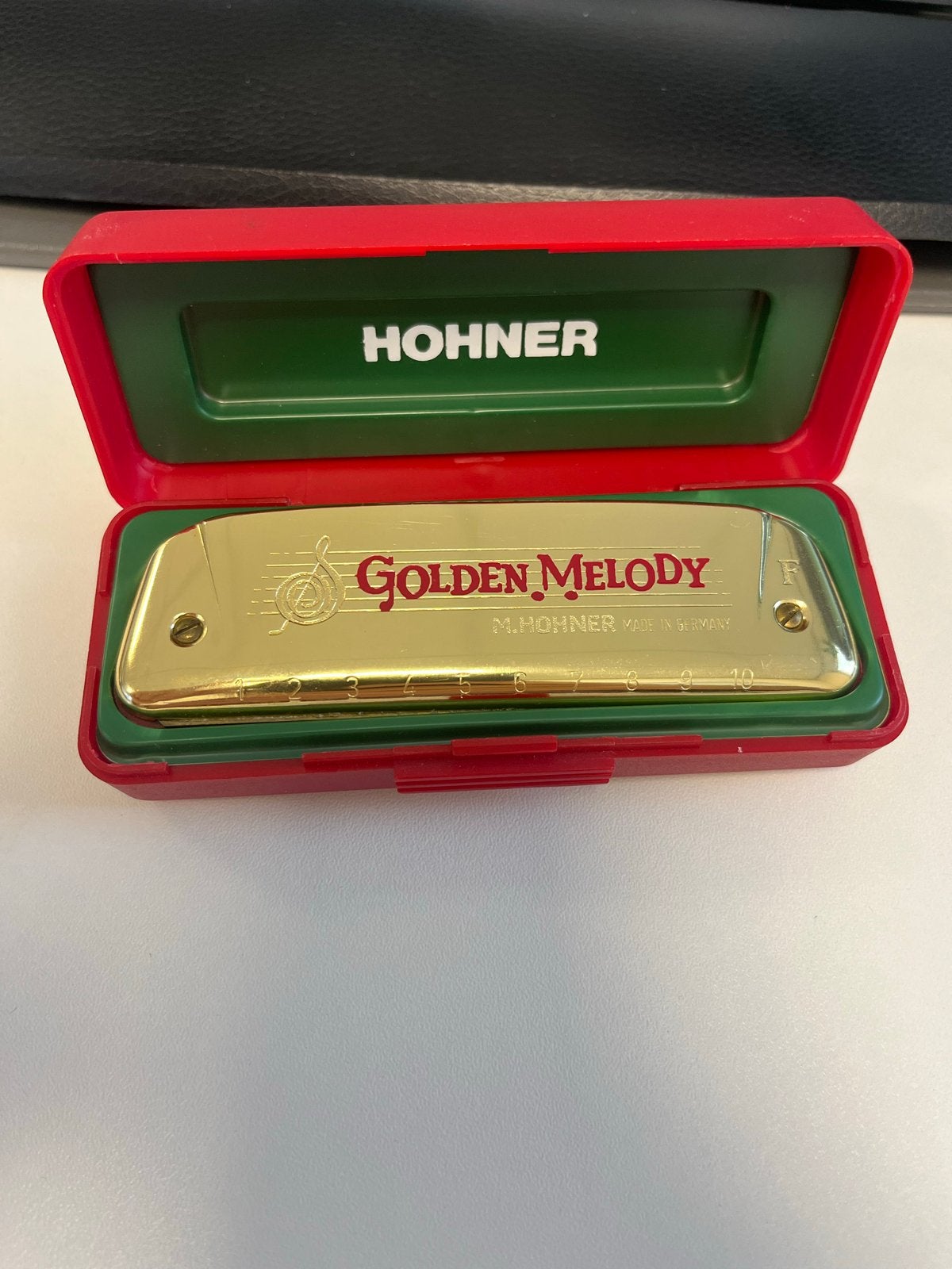 Hohner Golden Melody Mondharmonica, Ophalen of Verzenden, Gebruikt, Met koffer of doosje
