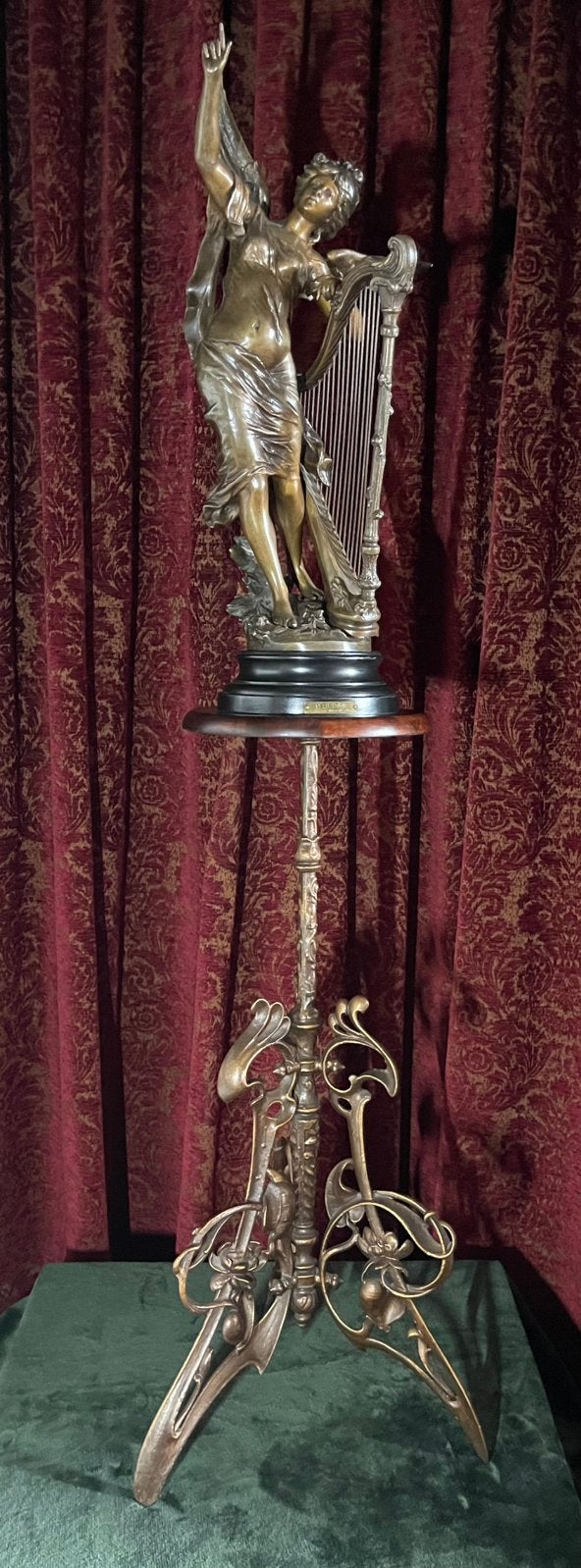 Antiek Orgineel Jugendstil, Art nouveau pedestal met beeld, Antiek en Kunst, Ophalen of Verzenden