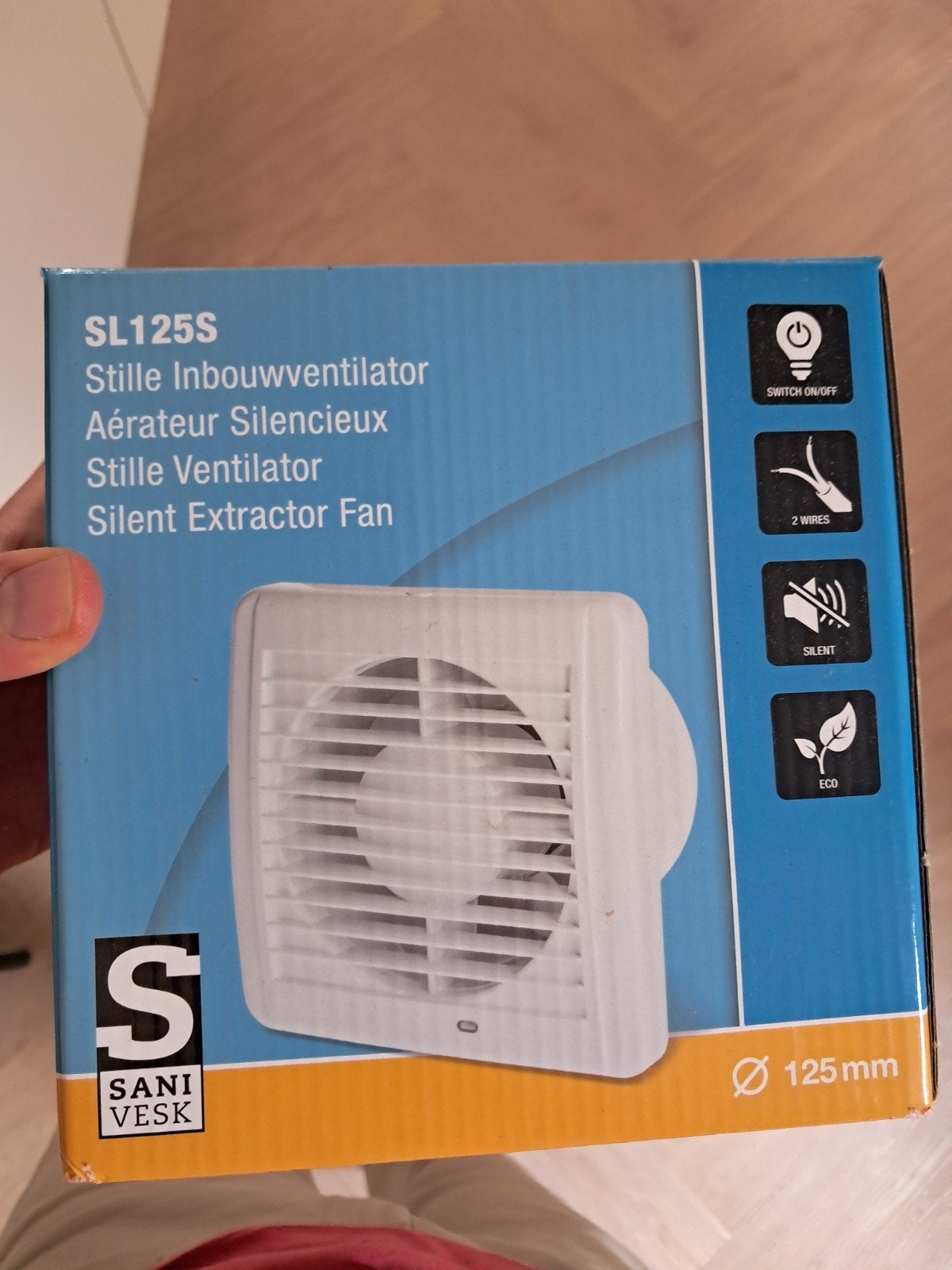 Sanivesk Stille Inbouwventilator 125mm zga, Ophalen of Verzenden, Nieuw, Ventilator