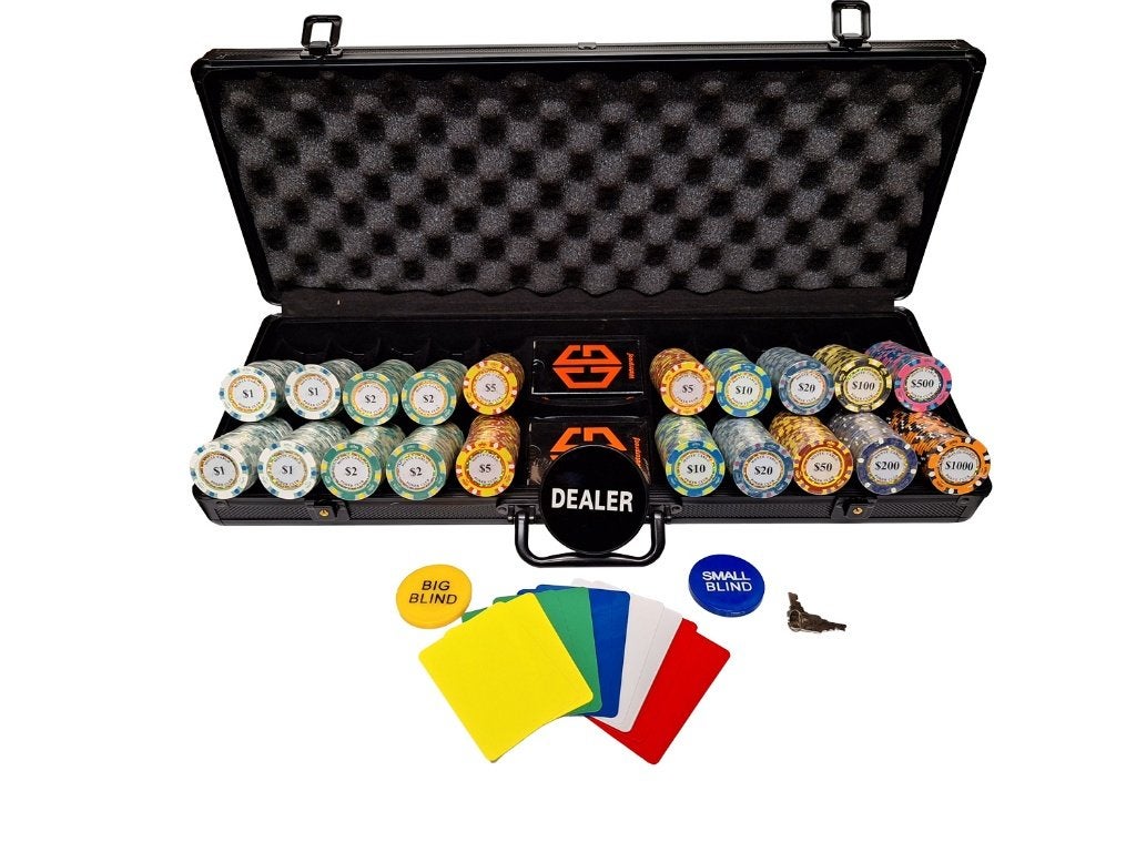 Monte carlo poker set - 500 delig - Pokerfiches - Poker chip, Hobby en Vrije tijd, Gezelschapsspellen | Kaartspellen, Kouwehoek 1b
