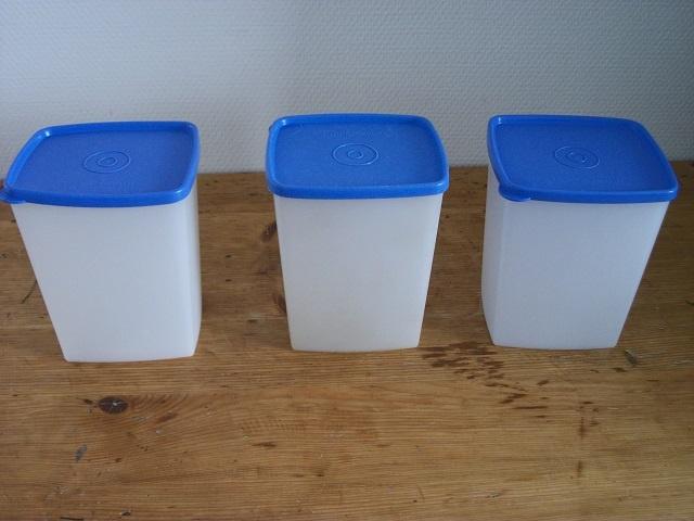 3 Tupperware Diepvries Stapel Bakjes ( 1,4 Liter ), Ophalen of Verzenden, Gebruikt, Bak of Kom