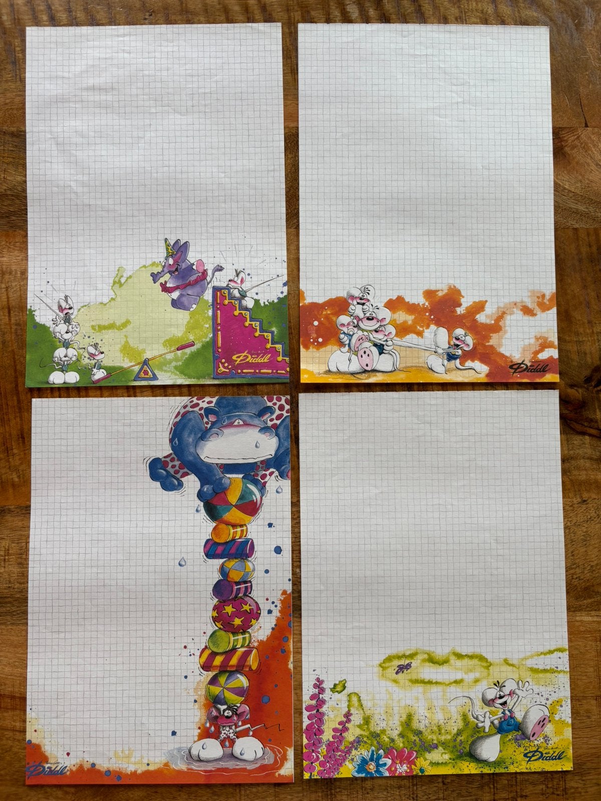 Diddl zeldzame A4 blaadjes wit jaren 90, Verzamelen, Diddl, Verzenden, Diddl, Zo goed als nieuw, Papier, Kaart of Schrift