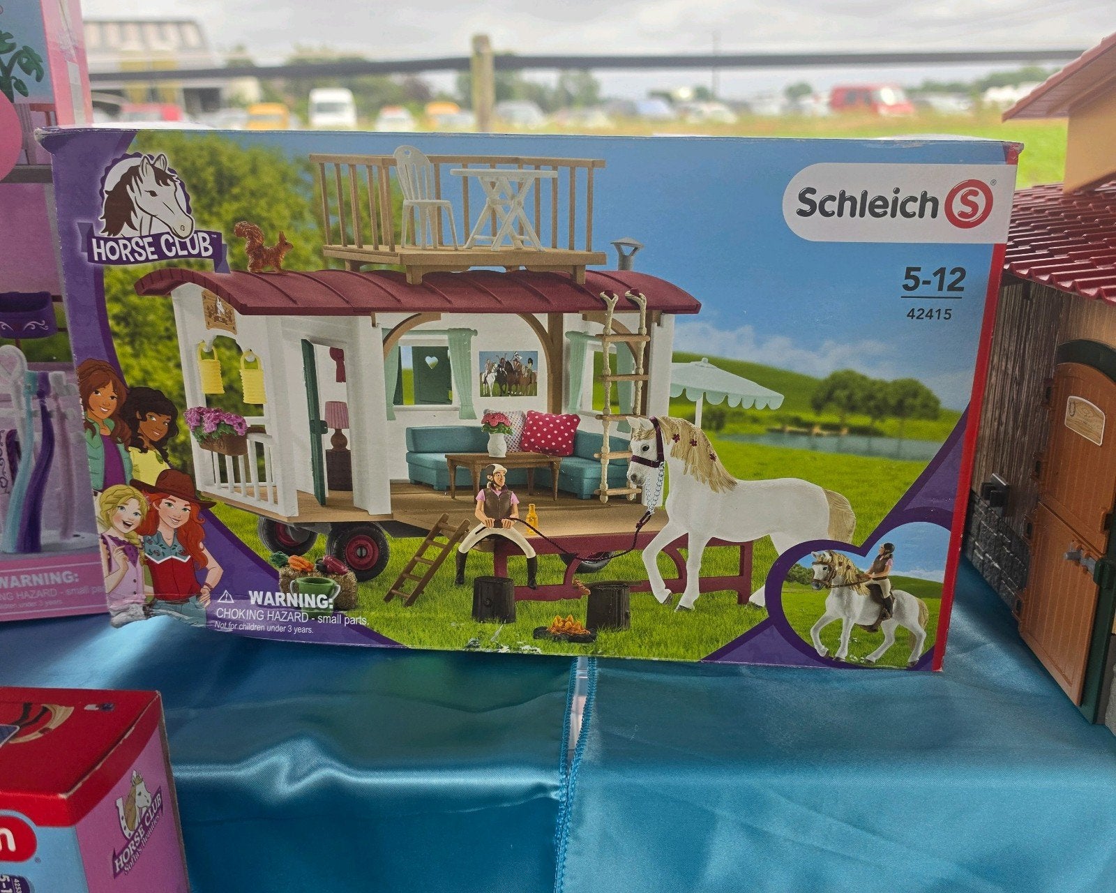 Schleich woonwagen met paard, Ophalen, Gebruikt, Paard, Beeldje of Figuurtje