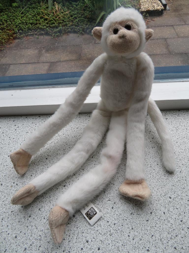 Aap van Petjes World of Apenheul wit met beige snuit oren, Ophalen of Verzenden, Zo goed als nieuw, Wasbaar, Middelgroot (20 tot 80 cm)