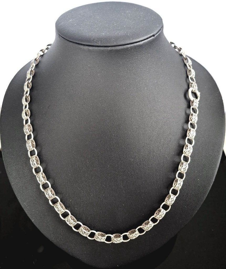Schitterende 54 CM Antieke Franse Zilver Ketting, Ophalen of Verzenden, Zilver, Ketting
