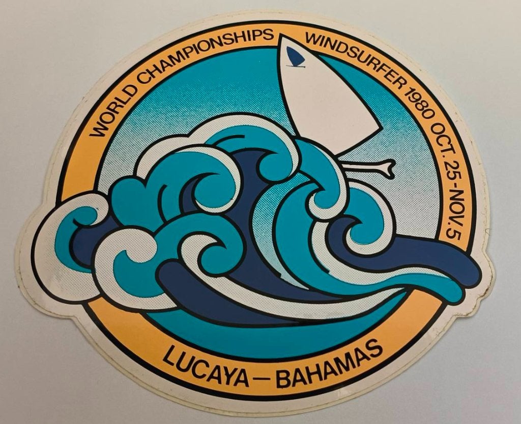 Sticker world championships windsurfer 1980, Verzamelen, Ophalen of Verzenden, Zo goed als nieuw, Sport