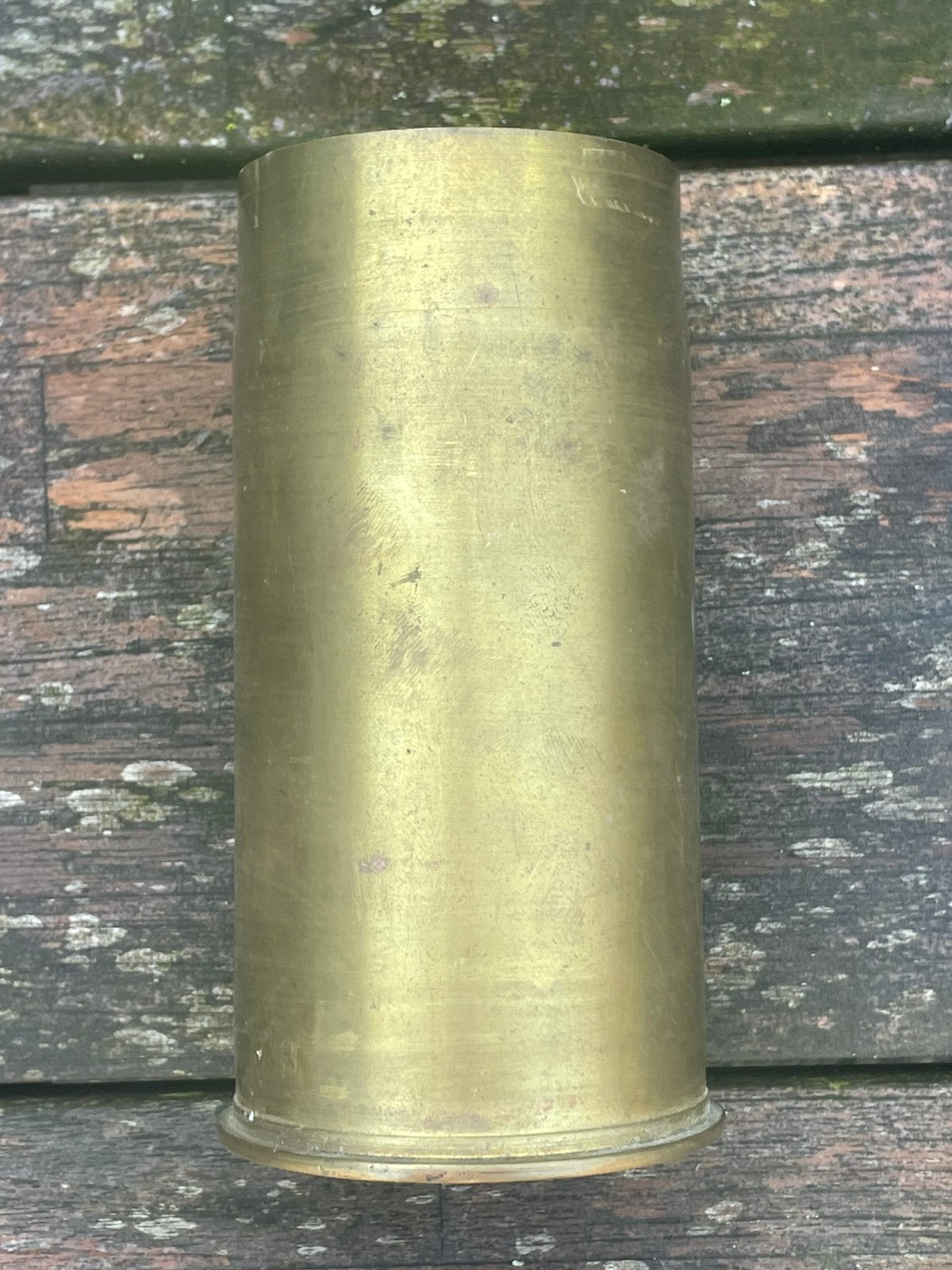 Huls hulzen Franse 6,5 cm berg kanon met vroeg jaartal, Verzamelen, Ophalen of Verzenden, Landmacht, Hulzen of Bodemvondsten