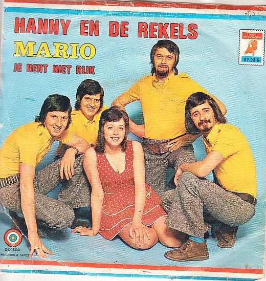 hanny en de rekels - mario  ( piraat/1972), Cd's en Dvd's, Gebruikt, 7 inch, Ophalen of Verzenden, Beschermende buitenhoes