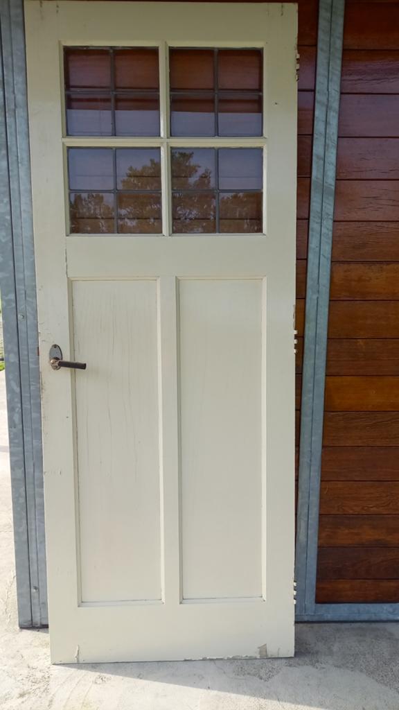 Binnendeur met glas in lood, Ophalen, Gebruikt, 80 tot 100 cm, Binnendeur