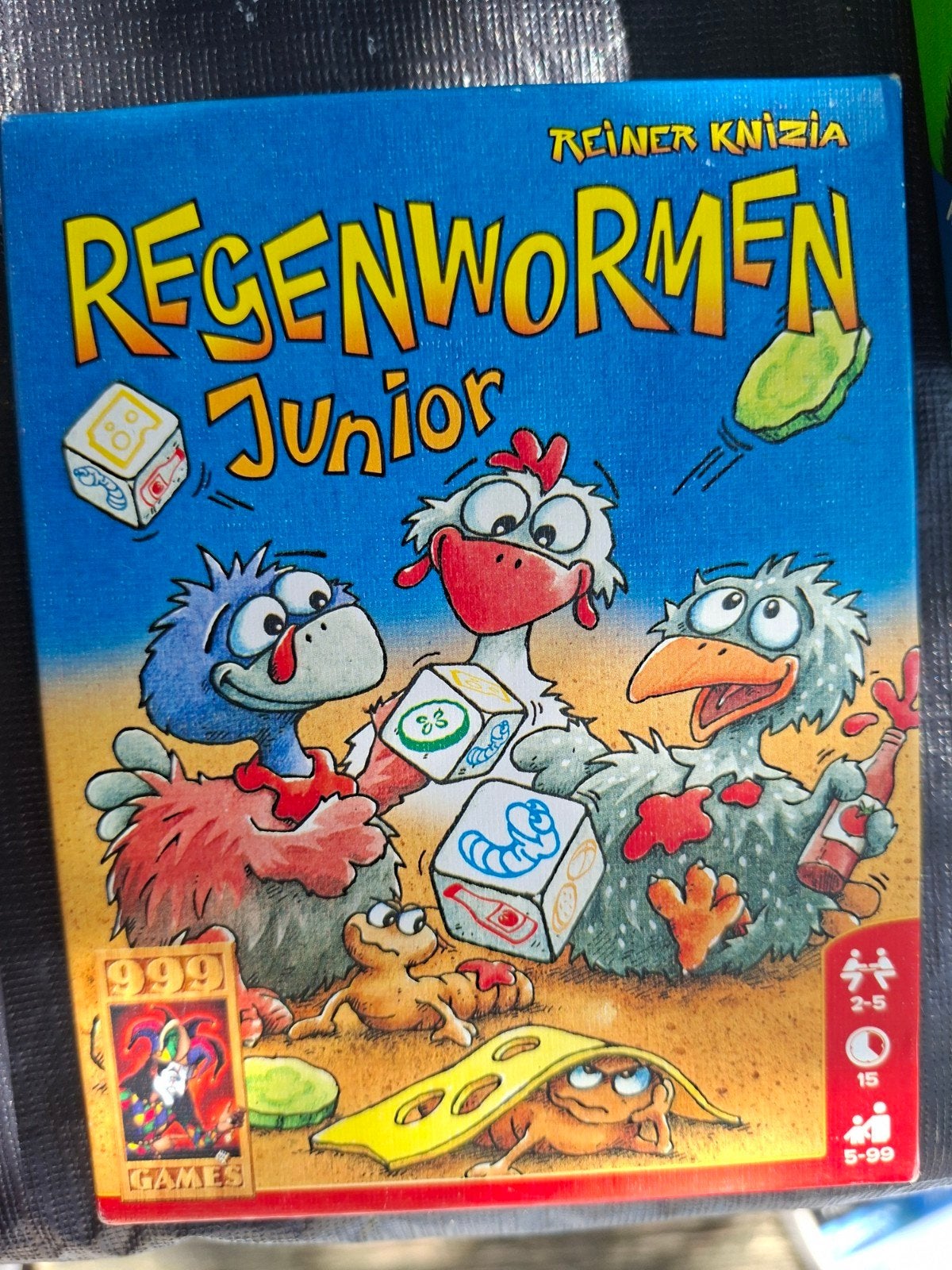 Regenwormen Junior - Leuk dobbelspel voor kinderen, Drie of vier spelers, Ophalen of Verzenden, Zo goed als nieuw, 999 Games