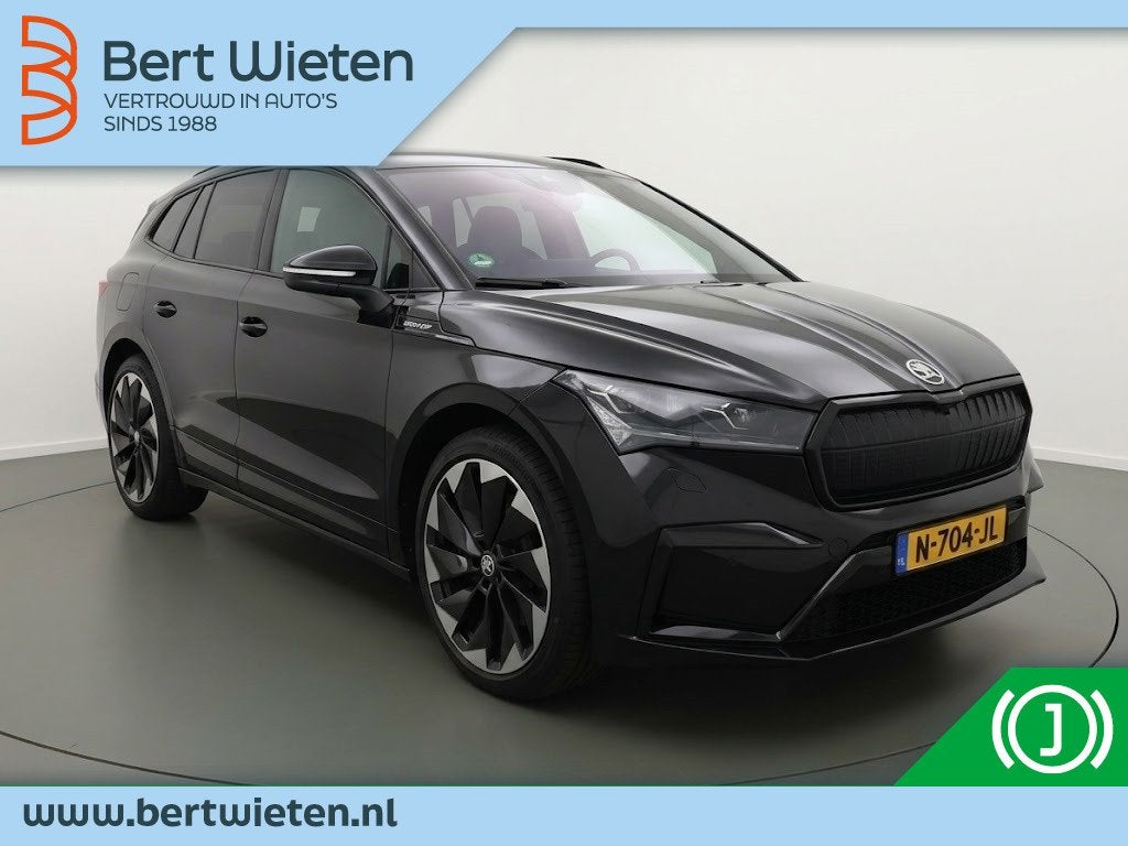 Skoda Enyaq iV 60 Sportline | Geen import | Trekhaak | Camer, Automaat, Gebruikt, Zwart, Parkeersensor