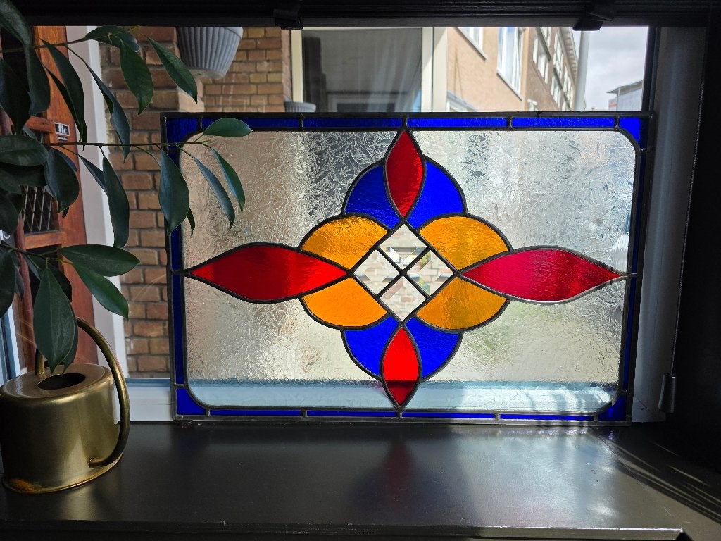 Glas in lood raampje, Doe-het-zelf en Verbouw, Ophalen, Minder dan 80 cm, Zo goed als nieuw, Glasplaat