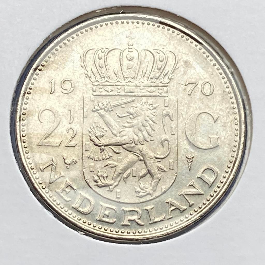 2,5 - 21/2 - 2.5 Gulden  / Rijksdaalder uit 1970 van Juliana, Postzegels en Munten, Munten | Nederland, Verzenden, Koningin Juliana