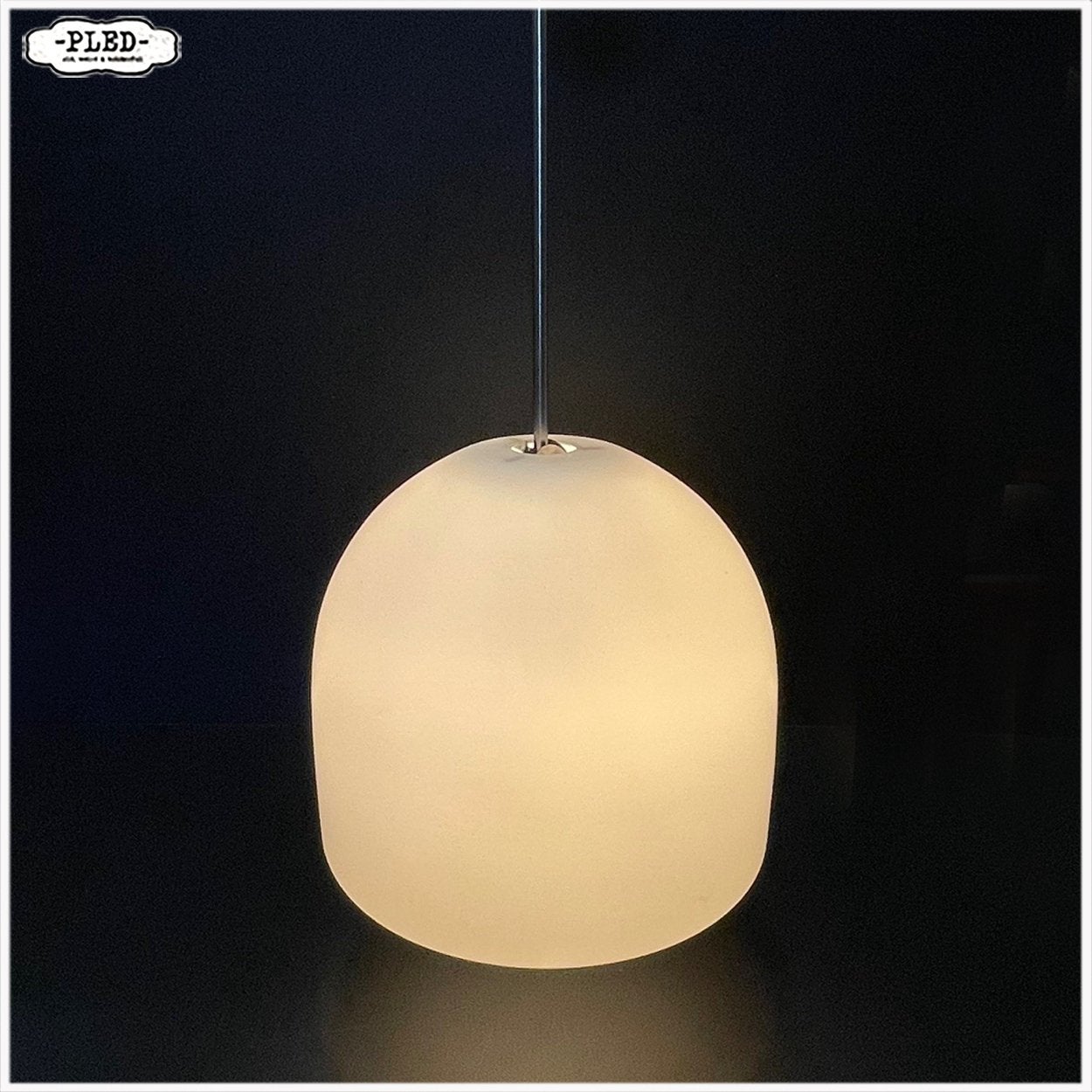 Grote opaline lamp Hanglamp Pendellamp, Ophalen, E27 (groot), Glas, Nb